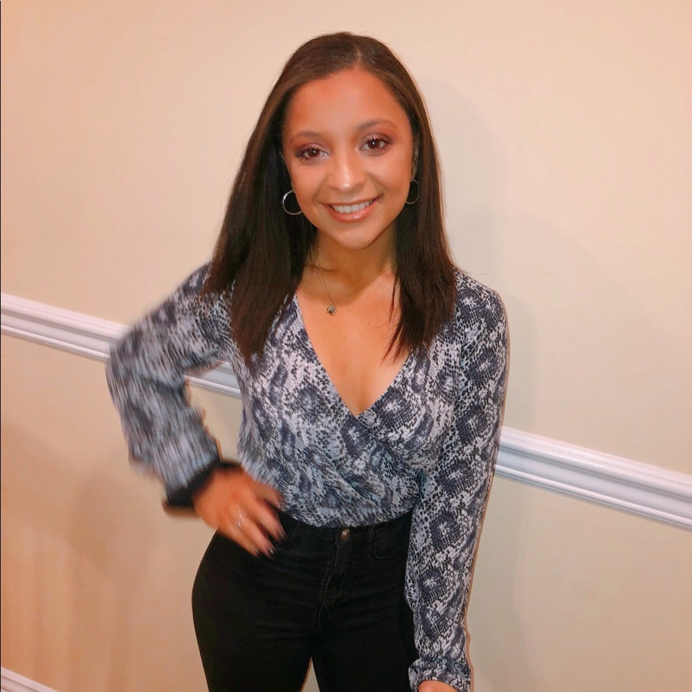 Snake skin long sleeve top